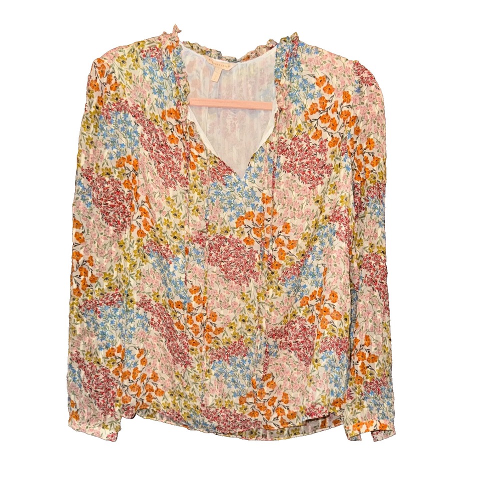 Rebecca Taylor Sz 2 Floral Long Sleeve Blouse Boho Cottagecore Romantic Top chic